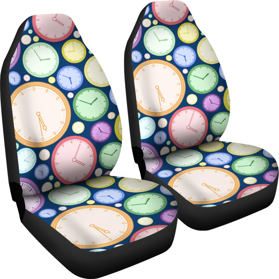 Colorful Clock Background Universal Fit Car Seat Covers