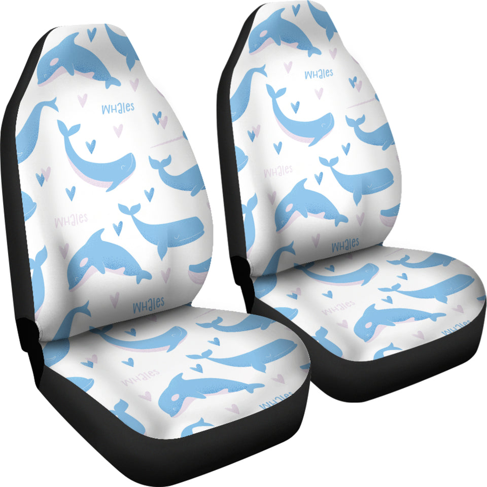 Blue Whale Pattern  Universal Fit Car Seat Covers