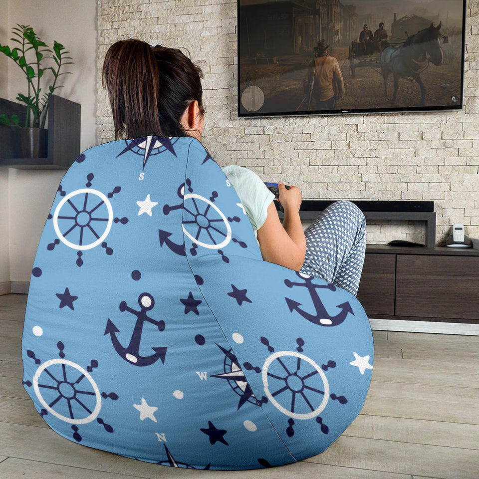 Anchors Rudder Compass Star Nautical Pattern Bean Bag Cover