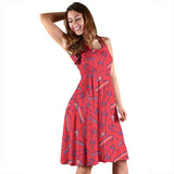 Skate Board Pattern Print Design 01 Sleeveless Midi Dress
