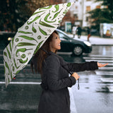 Hand Drawn Sketch Style Green Chili Peppers Pattern Umbrella