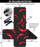 Chili peppers pattern black background Recliner Cover Protector