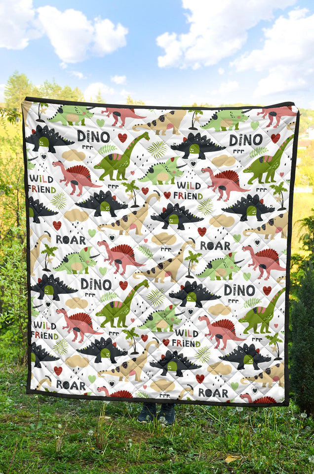 Cute Dinosaurs Pattern Premium Quilt