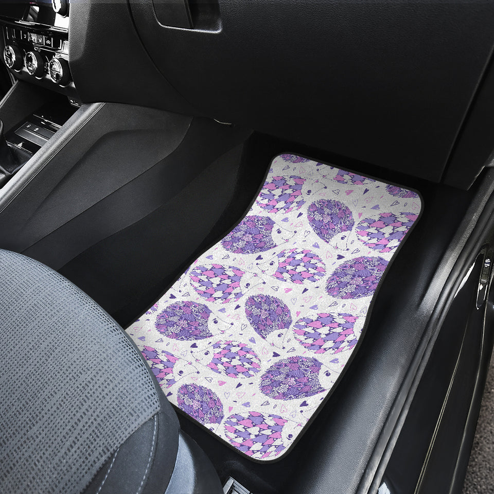 Hedgehog Pattern Print Design 05 Front and Back Car Mats