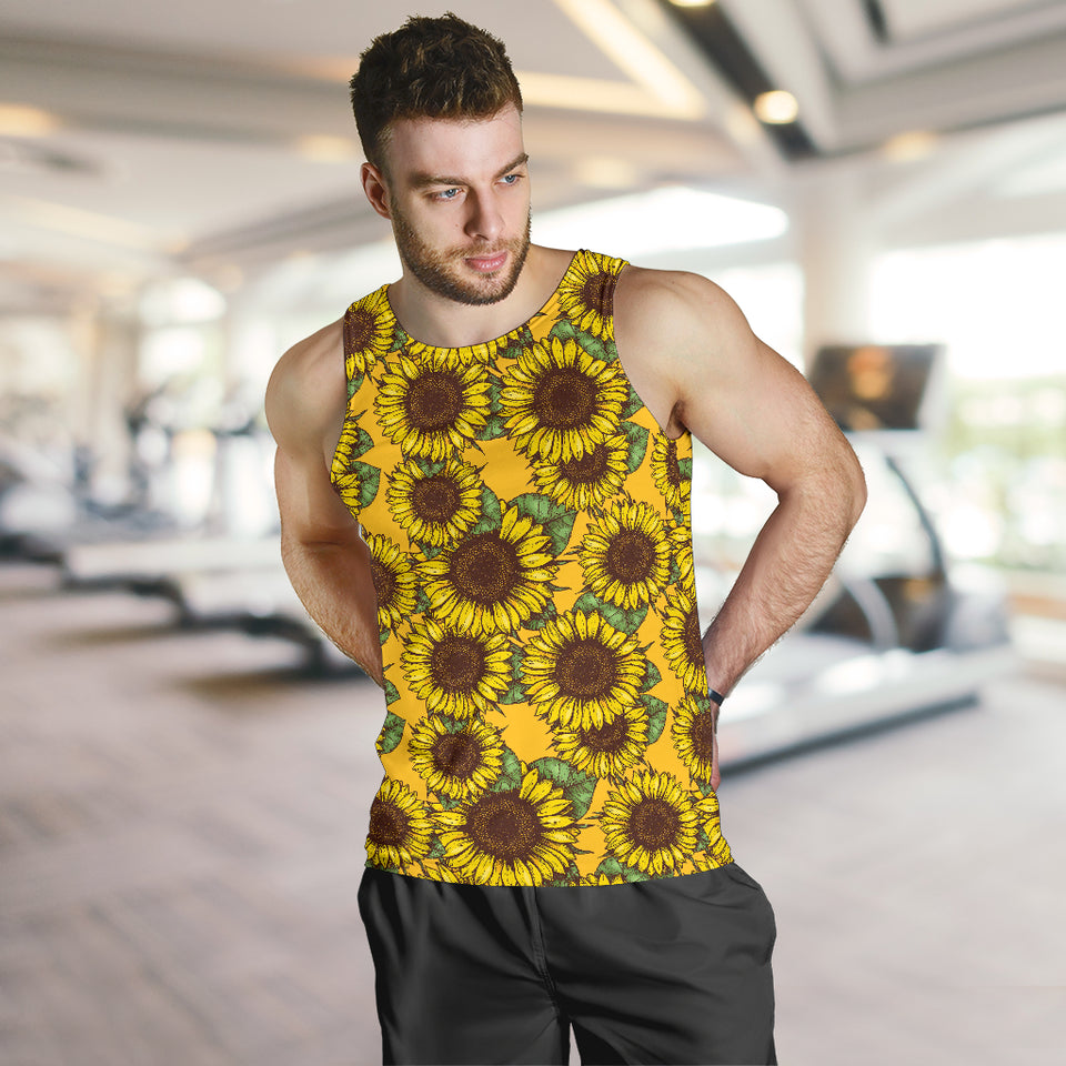 Sunflower pattern Men Tank Top