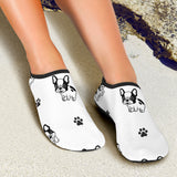 Cute French Bulldog Paw Pattern Aqua Shoes