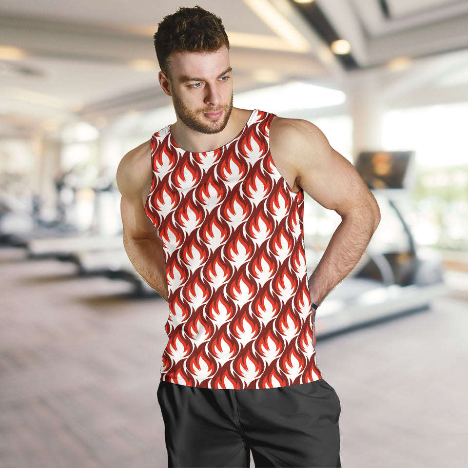 Fire flame symbol design pattern Men Tank Top
