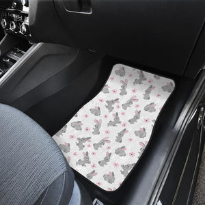 Watercolor Cute Rabbit Pattern Front Car Mats