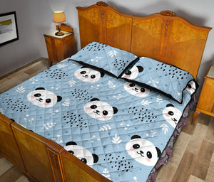 Cute panda pattern Quilt Bed Set