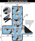 Beagle dog blue background pattern Recliner Cover Protector