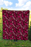 Lips Pattern Print Design 03 Premium Quilt