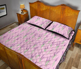 Lavender pattern pink background Quilt Bed Set
