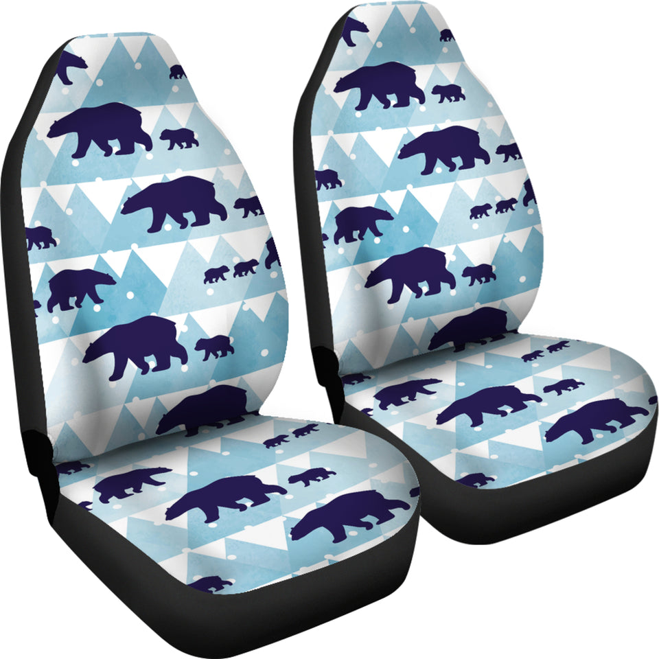 Polar Bear Winter Snow Pattern  Universal Fit Car Seat Covers