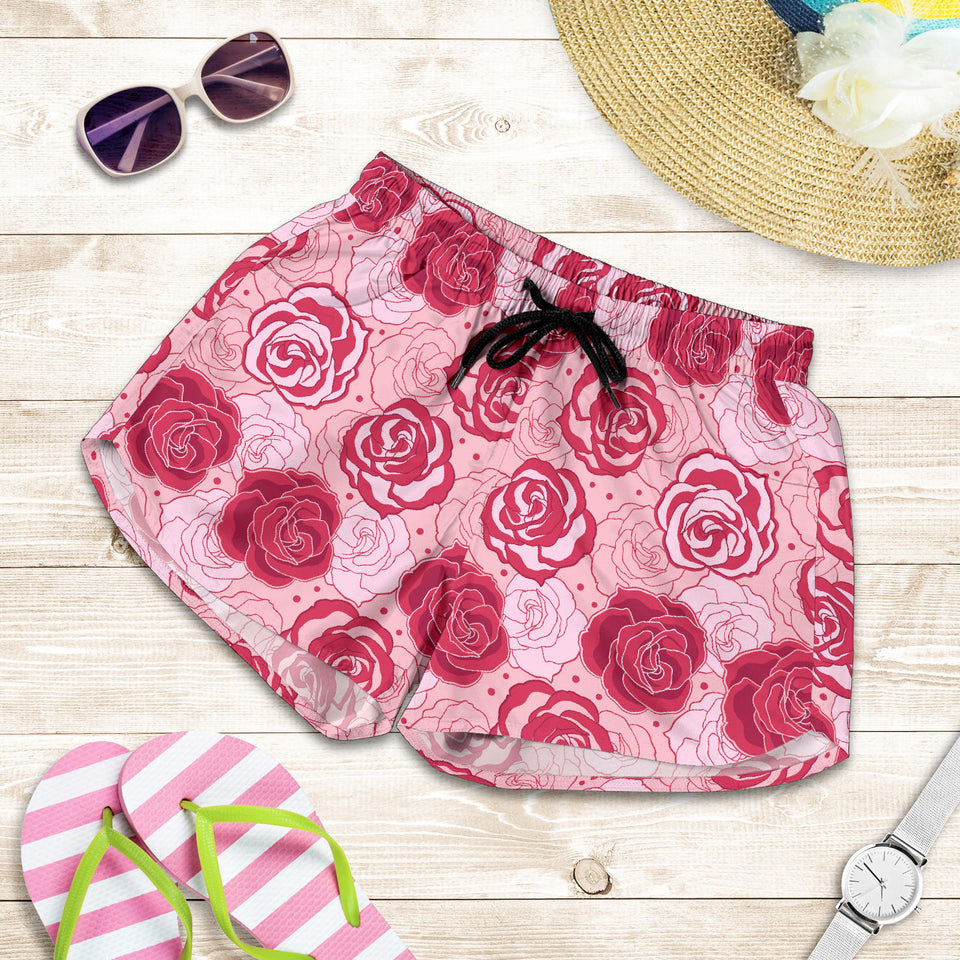 Rose Pattern Print Design 02 Women Shorts