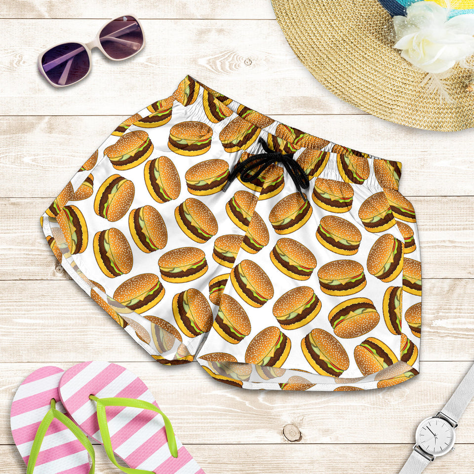 Hamburger Pattern Print Design 03 Women Shorts