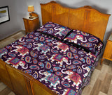 Elephant indian style ornament pattern Quilt Bed Set
