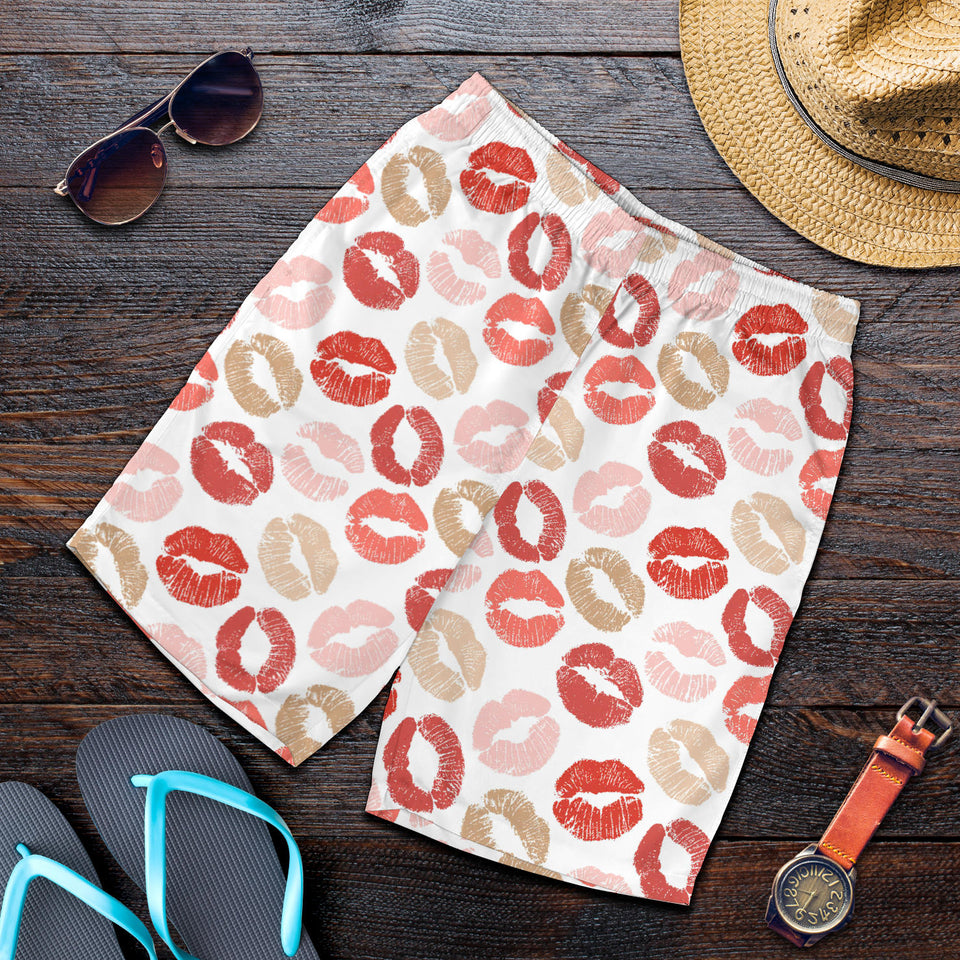 Lips Pattern Print Design 04 Men Shorts