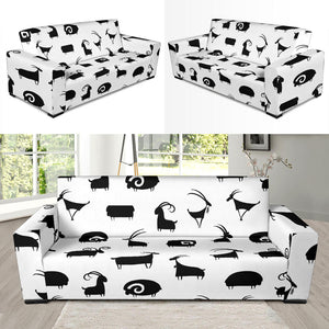 Goat Ram Pattern Sofa Slipcover