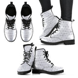 Airplane Print Pattern Leather Boots