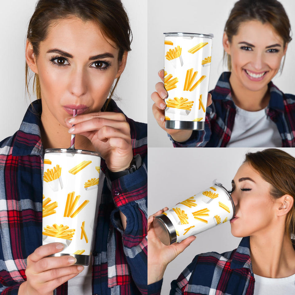 French Fries White Paper Box Pattern Tumbler