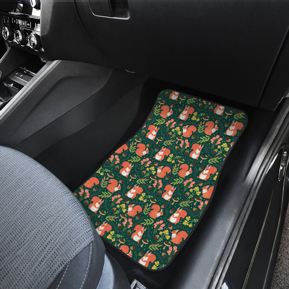 Squirrel Pattern Print Design 03 Front Car Mats