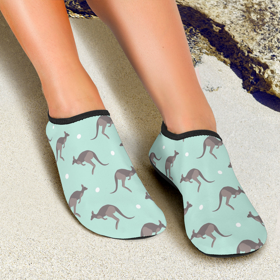 Kangaroo Pattern Background Aqua Shoes