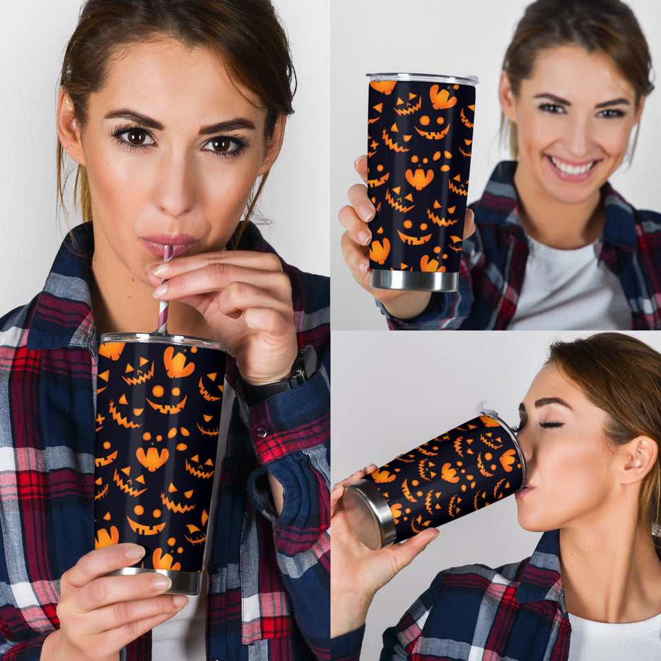 Halloween Pattern Pumpkin Background Tumbler