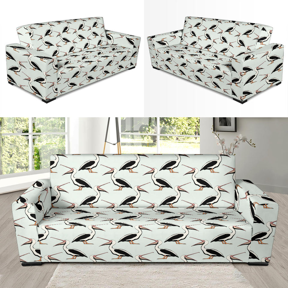 Pelican Pattern Print Design 02  Sofa Slipcover