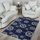 Nautical Steering Wheel Design Pattern Area Rug