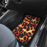 Fire Flame Dark Pattern Front And Back Car Mats