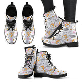 Corgi Dog Pattern Leather Boots