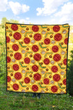 Pizza Texture Pattern Premium Quilt