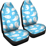 Cute White Sea Lion Seals Pattern  Universal Fit Car Seat Covers