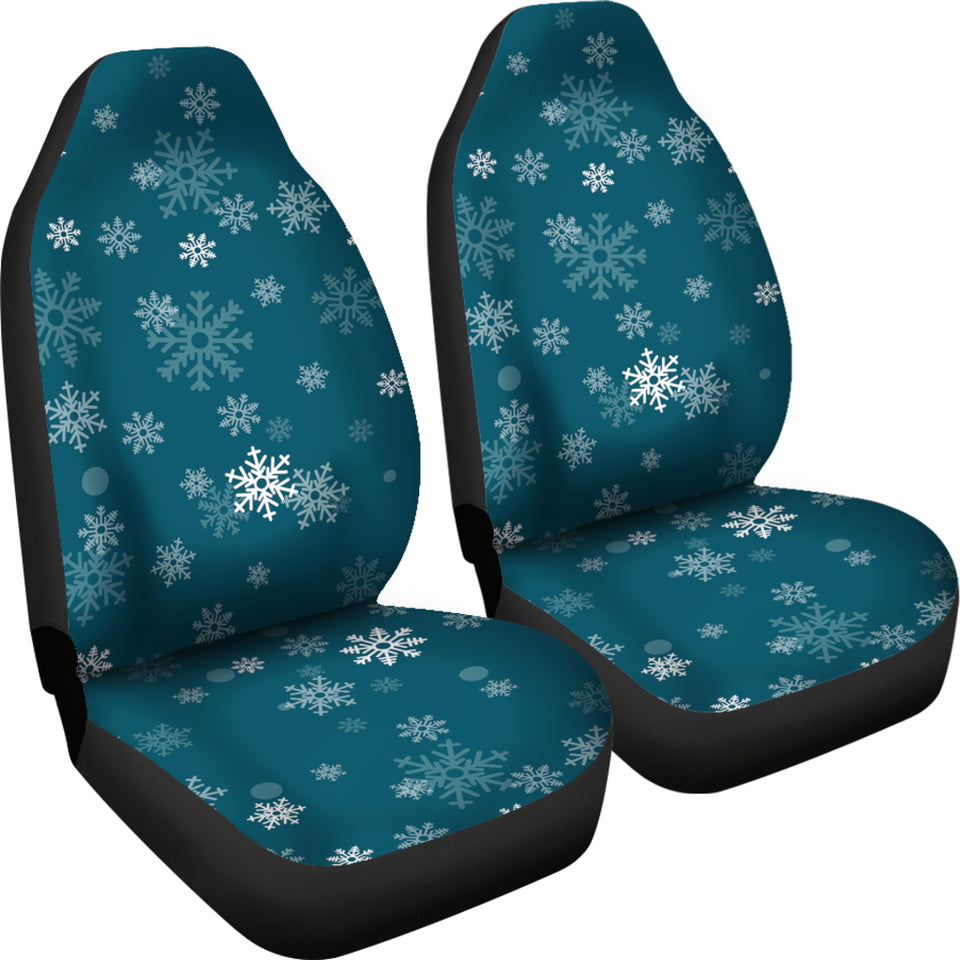 Snowflake Pattern Dark Background  Universal Fit Car Seat Covers