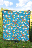 Rainbows Sky Clouds Pattern Premium Quilt