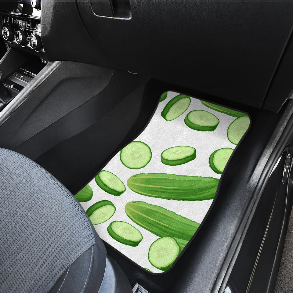 Cucumber Whole Slices Pattern Front And Back Car Mats