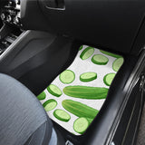 Cucumber Whole Slices Pattern Front And Back Car Mats