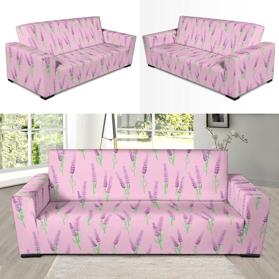 Lavender Pattern Pink Background Sofa Slipcover