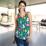 Snowman bird decorative elements christmas pattern Women Racerback Tank Top