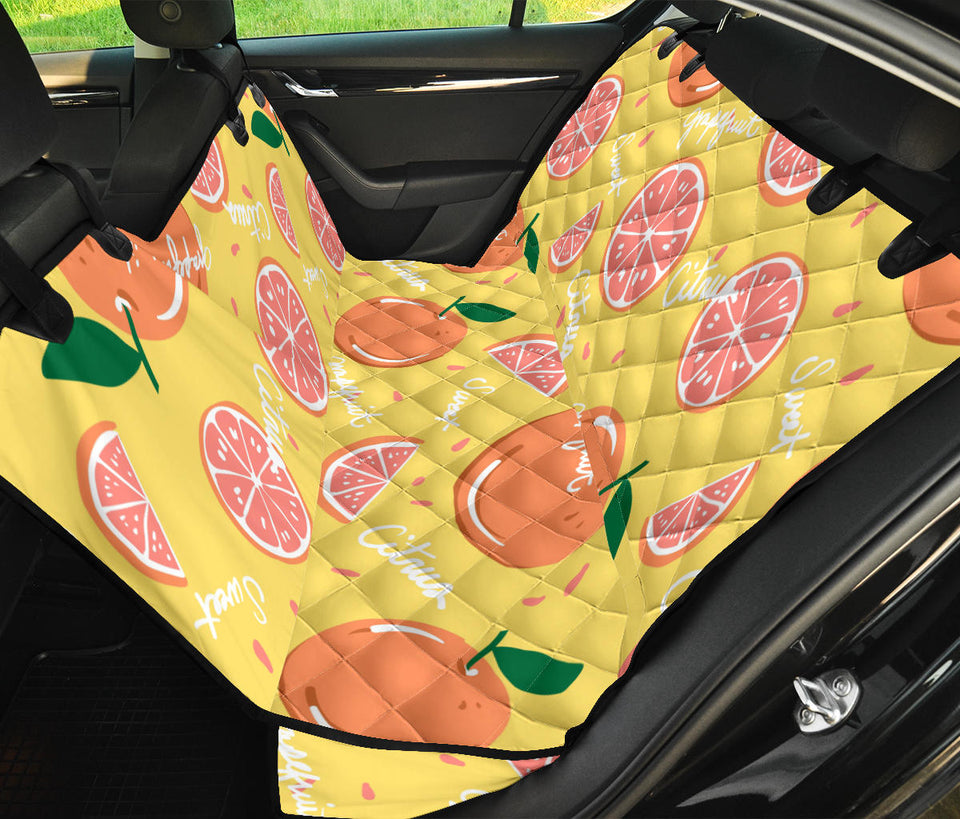 Grapefruit Yellow Background Dog Car Seat Covers