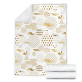 Beautiful Gold Japanese Pattern Premium Blanket