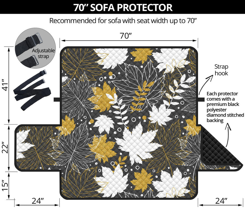 Beautiful gold autumn maple leaf pattern Sofa Cover Protector