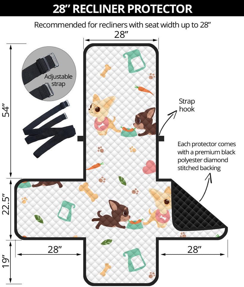 Cute Chihuahua puppie pattern Recliner Cover Protector
