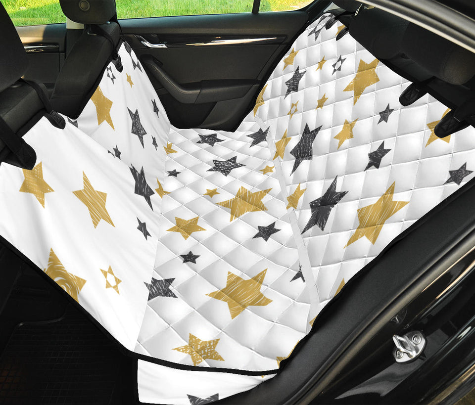 Hand Drawn Gold Black Star Pattern Dog Car Seat Covers