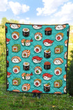 Cute Sushi Pattern Premium Quilt