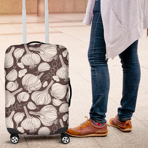 Garlic Bulb Dark Background Luggage Covers