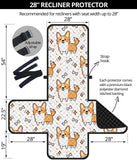 Cute corgi heart star bone pattern Recliner Cover Protector