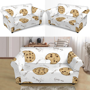 Sketch Style Cookie Pattern Loveseat Couch Slipcover