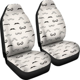 Mustache Beard Pattern Print Design 05 Universal Fit Car Seat Covers