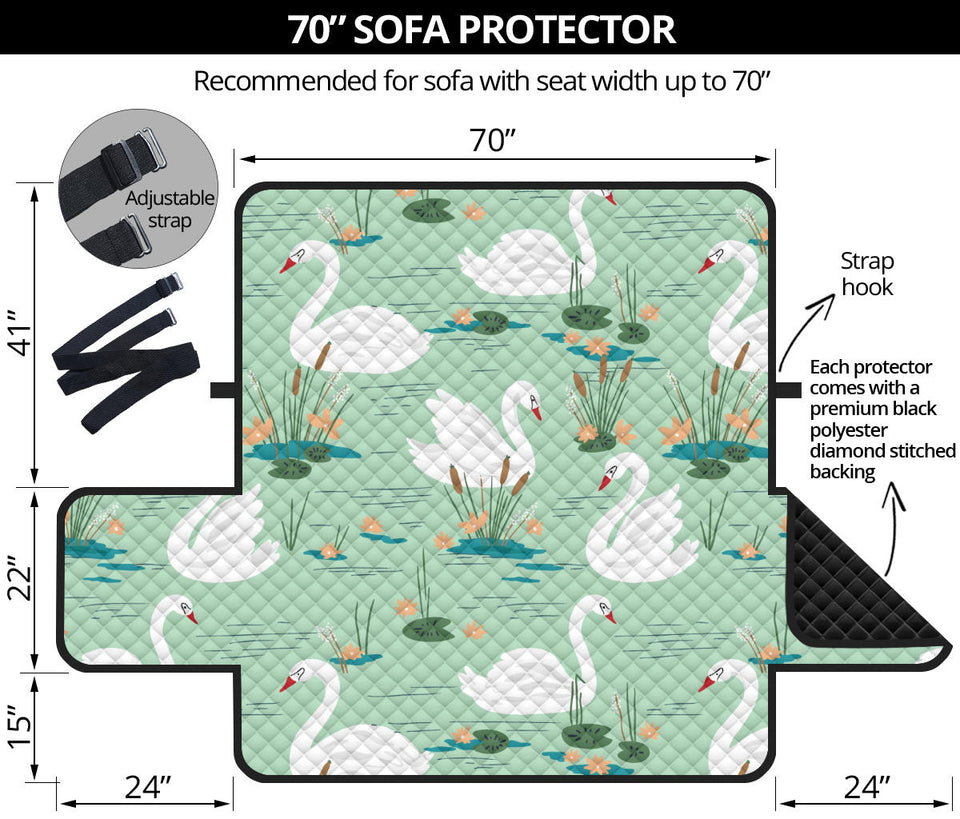 White swan lake pattern Sofa Cover Protector